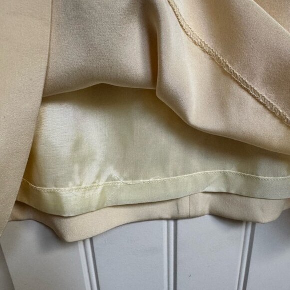 VTG Bogato Butter Yellow Sandwashed Silk Straight Skirt. Size 14 (33 waist) - Picture 4 of 5